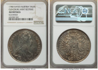 Maria Theresa Pair of Certified Restrike Talers 1780-Dated NGC, Gunzburg mint, KM-T1. Includes (1) AU Details (Cleaned) and (1) UNC Details (Cleaned)....