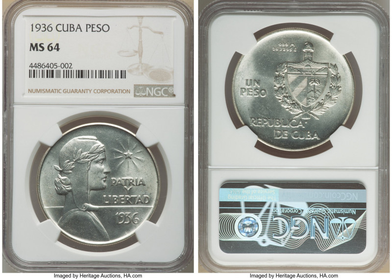 Republic "ABC" Peso 1936 MS64 NGC, Philadelphia mint, KM22. 

HID09801242017
...