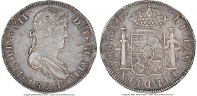 Zacatecas. Ferdinand VII "Royalist" 8 Reales 1821 Zs-RG XF45 NGC, Zacatecas mint, KM111.5. "HISPAN". Dove-gray toning, lamination in front of face, ex...