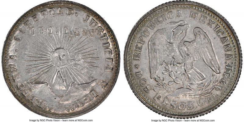 Guerrero. Revolutionary 2 Pesos 1914-GRO MS63 NGC, Guerrero mint, KM643. Dove-gr...