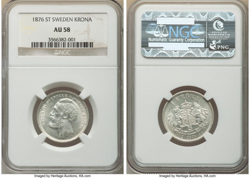 Oscar II Krona 1876-ST AU58 NGC, KM741. 

HID09801242017

© 2022 Heritage Au...