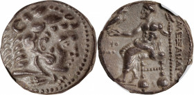 MACEDON. Kingdom of Macedon. Alexander III (the Great), 336-323 B.C. AR Tetradrachm (16.53 gms), Tyre Mint, dated RY 25 of 'Ozmilk (325/4 B.C.). NGC C...