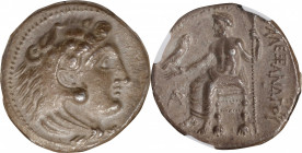 MACEDON. Kingdom of Macedon. Alexander III (the Great), 336-323 B.C. AR Tetradrachm (16.55 gms), Arados Mint, ca. 325/4-324/3 B.C. NGC Ch EF, Strike: ...