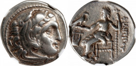 MACEDON. Kingdom of Macedon. Philip III, 323-317 B.C. AR Drachm, Kolophon Mint, ca. 323-319 B.C. NGC VF.
Pr-1768. Struck in the name of Alexander III...