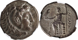 MACEDON. Kingdom of Macedon. Philip III, 323-317 B.C. AR Tetradrachm, Uncertain mint in Cilicia. NGC VF. Graffito.
Pr-2949. Struck in the name of Ale...