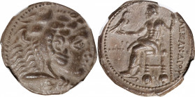 MACEDON. Kingdom of Macedon. Philip III, 323-317 B.C. AR Tetradrachm (16.59 gms), Tyre Mint, dated RY 28 of 'Ozmilk (322/1 B.C.). NGC Ch EF, Strike: 5...