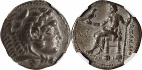 MACEDON. Kingdom of Macedon. Philip III, 323-317 B.C. AR Tetradrachm, Tyre Mint, dated RY 28 of 'Ozmilk (322/1 B.C.). NGC Ch EF, Strike: 5/5 Surface: ...
