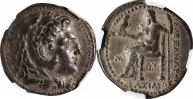 MACEDON. Kingdom of Macedon. Philip III, 323-317 B.C. AR Tetradrachm, Babylon Mint, ca. 323-318/7 B.C. NGC Ch VF.
Pr-3692. Struck in the name of Alex...