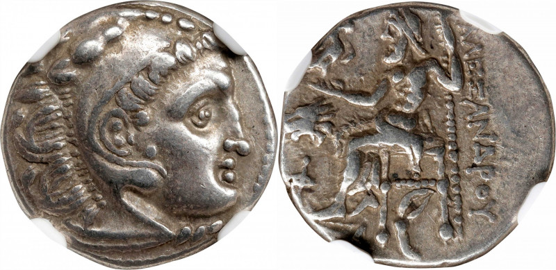 THRACE. Kingdom of Thrace. Lysimachos, 323-281 B.C. AR Drachm, Kolophon Mint, ca...
