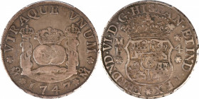 MEXICO. 4 Reales, 1747-Mo MF. Mexico City Mint. Ferdinand VI. PCGS VF-30.
KM-95; Cal-378. While this example was subjected to some wear, the surfaces...