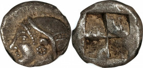 IONIA. Phokaia. AR Hemihekte (Diobol?), ca. 521-478 B.C. NGC AU.
SNG Kayhan-522. Obverse: Female head left, wearing helmet or close fitting cap; Reve...