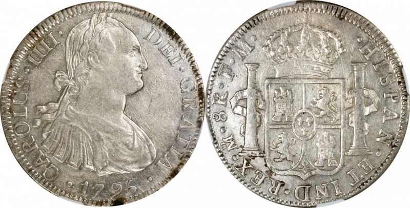 MEXICO. 8 Reales, 1795-Mo FM. Mexico City Mint. Charles IV. NGC AU Details--Clea...