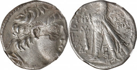 SYRIA. Seleukid Kingdom. Antiochos VII Sidetes, 138-129 B.C. AR Tetradrachm (13.75 gms), Tyre Mint, dated SE 182 (131/0 B.C.). NGC Ch VF, Strike: 2/5 ...