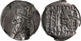 PARTHIA. Mithradates II, 121-91 B.C. AR Drachm (4.05 gms), Rhagai Mint, ca. 96/5-93/2 B.C. NGC Ch AU, Strike: 5/5 Surface: 2/5. Fine Style. Scratches....