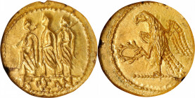 SKYTHIA. Geto-Dacians. Koson. AV Stater (8.64 gms), Mid 1st Century B.C. NGC CHOICE UNCIRCULATED.
HGC-3.2, 2049; RPC-1, 1701B. Obverse: Roman consul ...