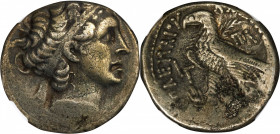 PTOLEMAIC EGYPT. Kleopatra VII Thea Neotera, 51-30 B.C. BI Tetradrachm (14.50 gms), Alexandreia Mint, dated RY 3 (50/49 B.C.). NGC Ch VF, Strike: 4/5 ...