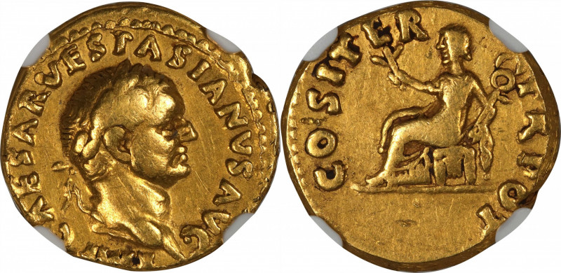 VESPASIAN, A.D. 69-79. AV Aureus (7.14 gms), Uncertain Mint in Spain, possibly T...