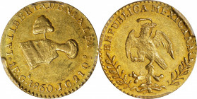 MEXICO. Escudo, 1860-Ga JG. Guadalajara Mint. PCGS MS-62.
Fr-101; KM-379.2. A splendid and wholly delightful example, this nearly-choice specimen pre...