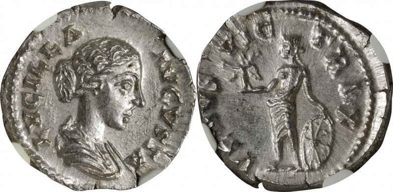 LUCILLA, AUGUSTA A.D. 164-182. AR Denarius (3.57 gms), Rome Mint, A.D. 164. NGC ...