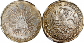 MEXICO. 8 Reales, 1826-Go JJ. Guanajuato Mint. NGC AU Details--Cleaned.
KM-377.8; DP-Go04. Straight "JJ"s variety. Struck on a somewhat oval planchet...