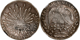 MEXICO. 8 Reales, 1843-Go PM. Guanajuato Mint. NGC EF Details--Cleaned.
KM-377.8; DP-Go26. Variety with one dot after date. Some earlier cleaning as ...