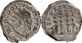 POSTUMUS, A.D. 259-268. BI Antoninianus (Double-Denarius) (3.61 gms), Treveri Mint, A.D. 266. NGC MS, Strike: 5/5 Surface: 4/5.
RIC-303; RSC-65. Obve...