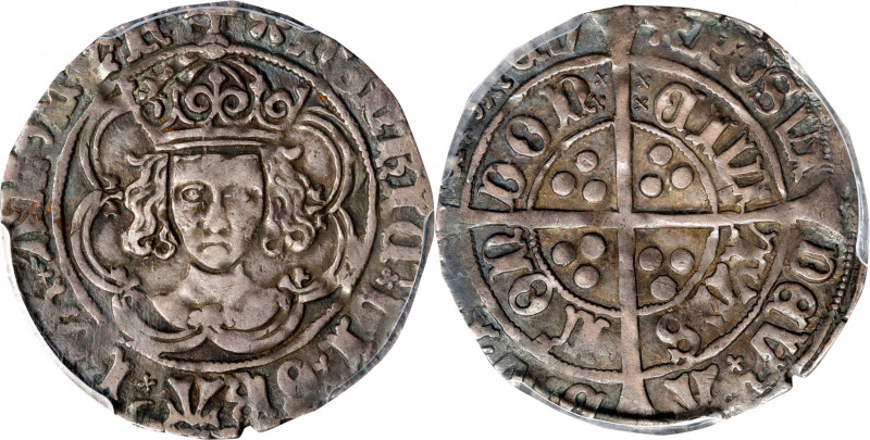 GREAT BRITAIN. Groat, ND (1495-98). London Mint; mm: pansy. Henry VII. PCGS EF-4...