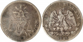 MEXICO. 50 Centavos, 1886/1-Pi R. San Luis Potosi Mint. PCGS VF-30.
KM-407.7. Though clearly seeing some circulation, the present example provides a ...