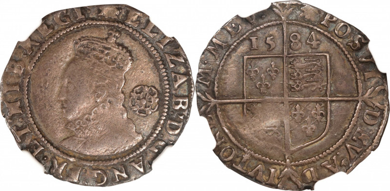 GREAT BRITAIN. 6 Pence, 1584. London Mint; mm: escallop. Elizabeth I. NGC VF-30....