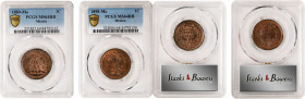MEXICO. Duo of Centavos (2 Pieces), 1889 & 1898. Mexico City Mint. Both PCGS MS-64 Red Brown Certified.
1) 1889-Mo. KM-391.6. 2) 1898-Mo. KM-393.
Es...