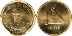 LESOTHO. Sente, 1983. Llantrisant Mint. PCGS SPECIMEN-67.
KM-16. This Gem presents tremendous charm and is surpassed by only two examples on the PCGS...