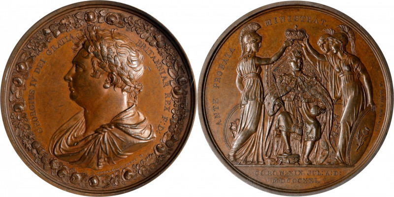 GREAT BRITAIN. Coronation of George IV Bronze Medal, 1821. NGC MS-63 Brown.
BHM...