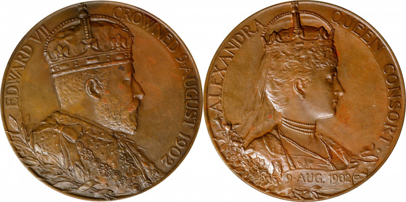 GREAT BRITAIN. Edward VII & Alexandra Coronation Bronze Medal, 1902. London Mint...