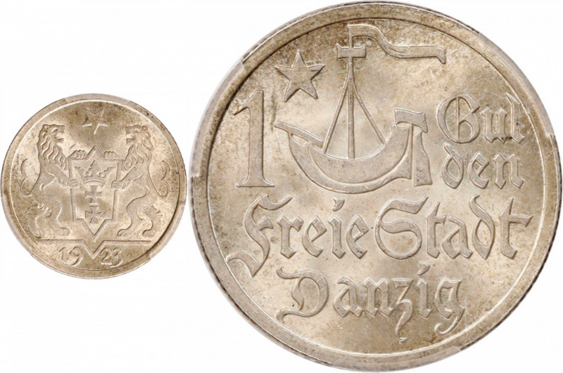 POLAND. Danzig. Gulden, 1923. Berlin Mint. PCGS MS-65.
KM-145; J-D7. A dazzling...