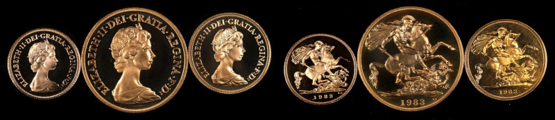 GREAT BRITAIN. Proof Set (3 Pieces), 1983. Llantrisant Mint. Elizabeth II. GEM P...