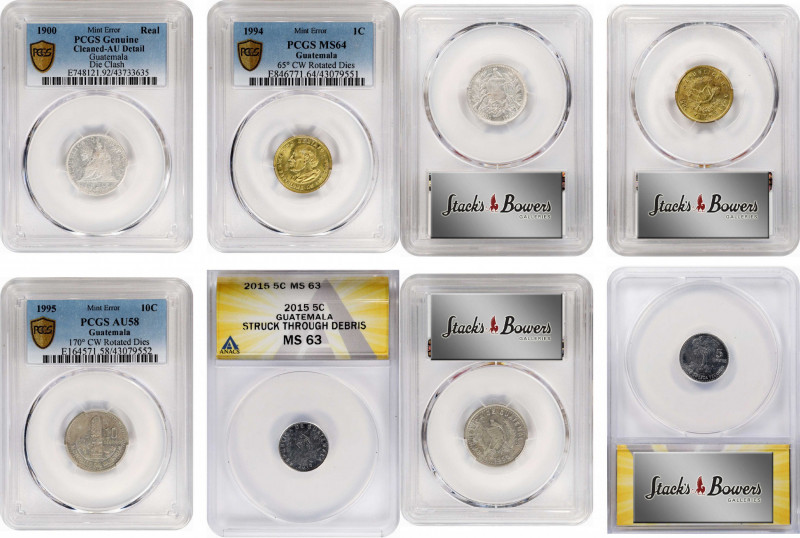 GUATEMALA. Quartet of Minors (4 Pieces), 1900-2015. All PCGS or ANACS Certified....