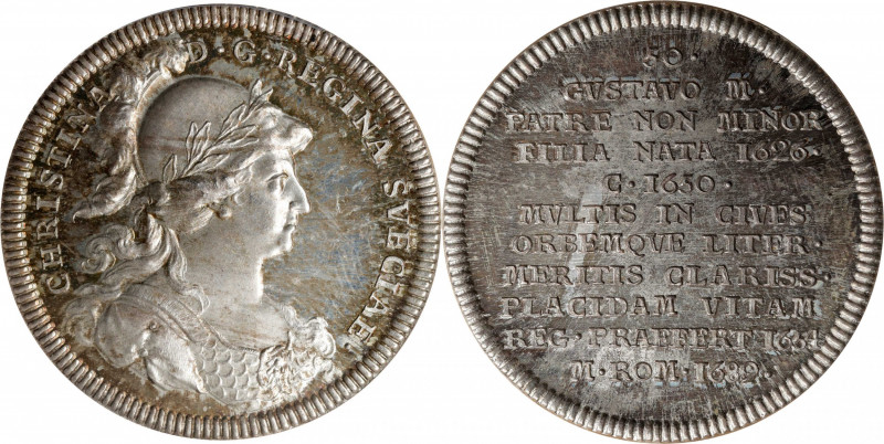 SWEDEN. Christina Silver Medal, ND (1745-60). PCGS SPECIMEN-67.
Hildebrand II, ...