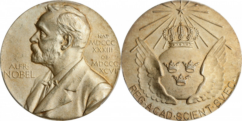 SWEDEN. Nobel Nominating Committee for Physics or Chemistry Gilt Silver Medal, N...