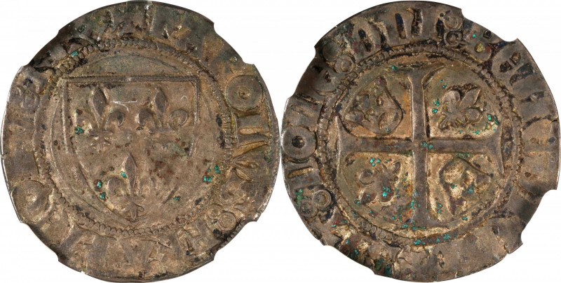 FRANCE. Blanc Guenar, ND (1380-1422). Charles VI. NGC EF-40.
Roberts-2981.Obver...