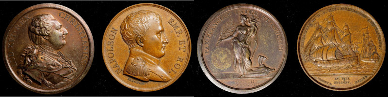 FRANCE. Duo of Bronze Medals (2 Pieces), "1783" & "1815" (ca. 1832-42). Paris Mi...