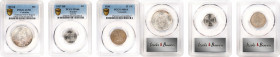 MIXED LOTS. Trio of Latin American Silver Minors (3 Pieces), 1933-37. All PCGS Certified.
1) Colombia. 50 Centavos, 1933-B. Birmingham or Bogota Mint...