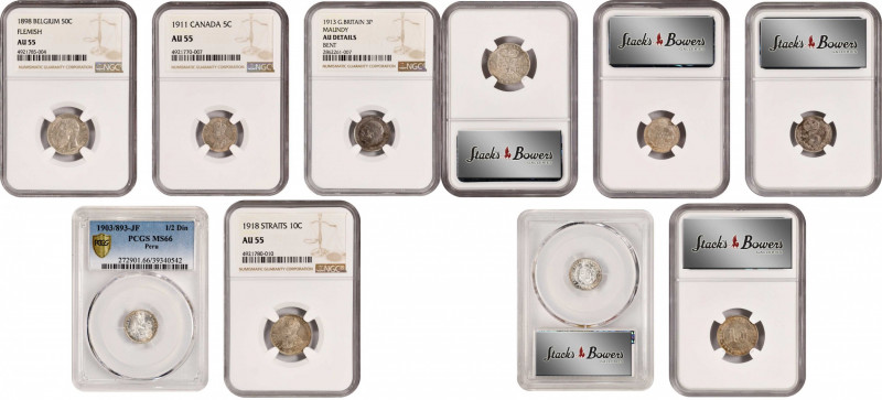 MIXED LOTS. Quintet of Minors (5 Pieces), 1898-1918. All NGC or PCGS Certified....