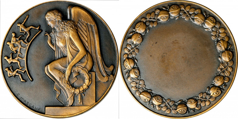 FRANCE. Victory/Art Deco Bronze Award Medal, ND (ca. 1930). CHOICE UNCIRCULATED....