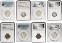 MIXED LOTS. Quartet of Mixed Minors (4 Pieces), 1815-1943. All NGC or PCGS Certified.
1) Italy. Parma. 10 Soldi, 1815. Milan Mint. Maria Luigia. NGC ...