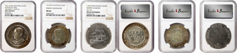 MIXED LOTS. Trio of Silver Denominations (3 Pieces), 1769-1975. All NGC Certifie...