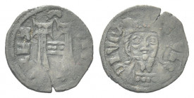 LUCCA
Repubblica, Sec. XIII. Emissioni a nome di Ottone di Sassonia, 1209-1315, battute da Federico II. 
Albulo.
Æ gr. 0,62
Dr. Monogramma.
Rv. S...