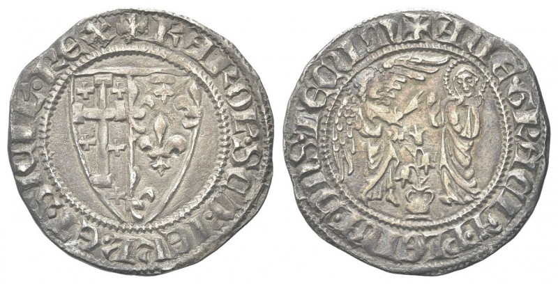 NAPOLI
Carlo II d’Angiò, 1285-1309.
Saluto d’argento.
Ag gr. 3,24
Dr. KAROL ...