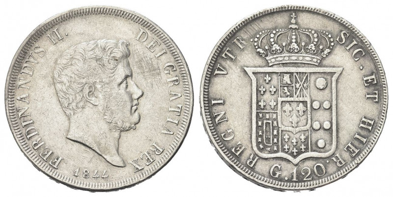 NAPOLI
Ferdinando II di Borbone, 1830-1859.
Piastra da 120 Grana 1844.
Ag gr....