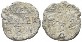ROMA
Alessandro III, 1159-1181.
Bolla Plumbea.
Pb gr. 41,13 mm. 36
Dr. ALE / XANDER / PP III. Iscrizione disposta su tre righe.
Rv. SPASPE. Volti...