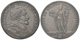 ROMA
Alessandro VIII (Pietro Ottoboni), 1689-1691.
Piastra 1690 a. I (Falso d’epoca).
Æ e Pb gr. 27,98
Dr. ALEXANDER VIII PONT MAX A I. Busto a d....